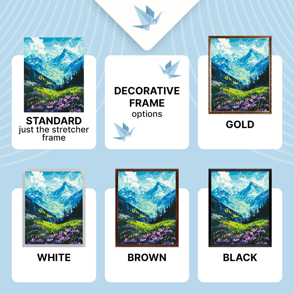 Paint by Numbers on a 40*50 cm Frame Landscape – Under the Mountains LW 3436