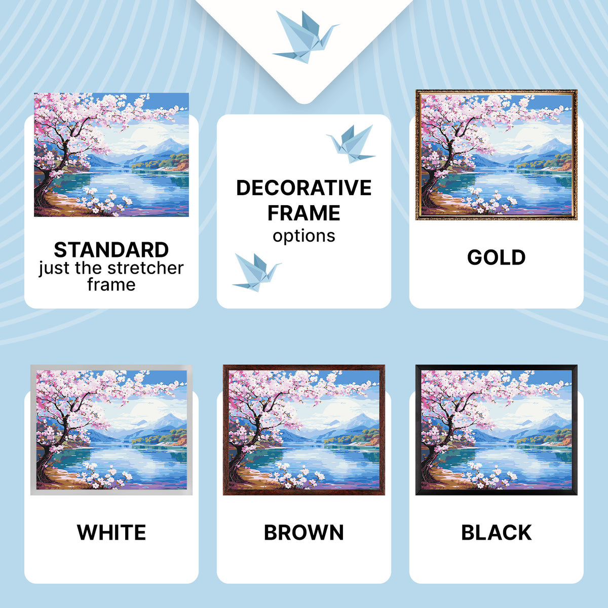 Számfestés kereten 40×50 cm – Sakura a folyóparton – Tájkép/Virágok – LW 3488