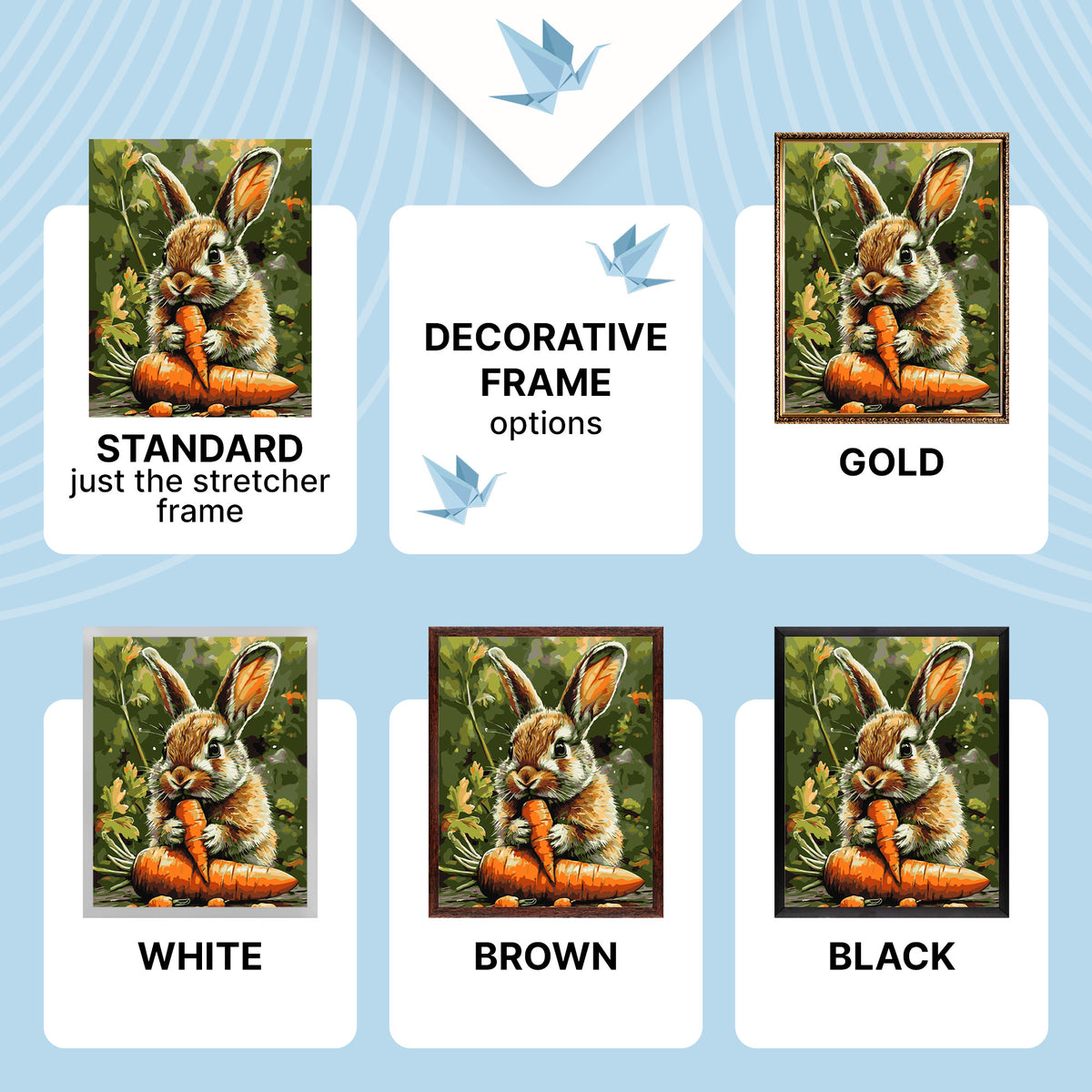 Paint by Numbers on a 40*50 cm frame – Animals. Bunny with carrot LW 3507