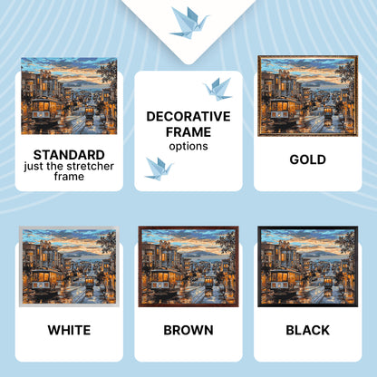 Paint by numbers on frame 40*50 cm – Evening Tram LW 174