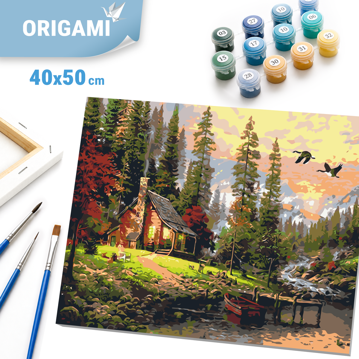 Számfestés kereten 40×50 cm tájkép – Vadászház LW 1831