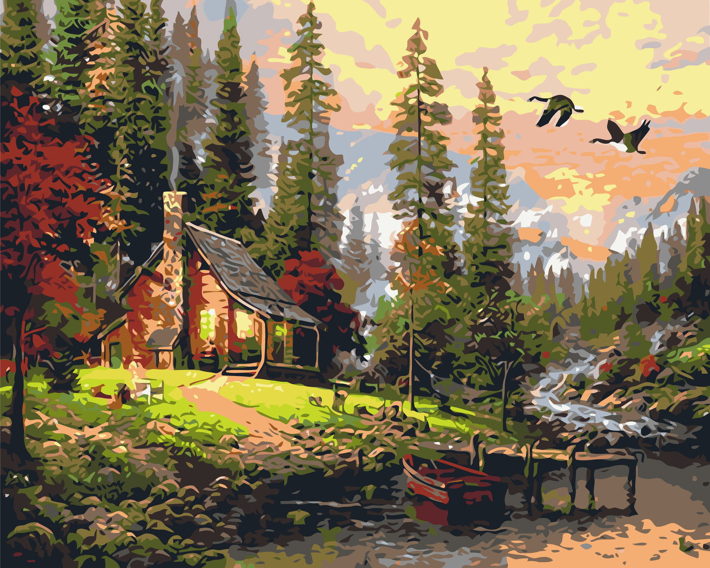 Számfestés kereten 40×50 cm tájkép – Vadászház LW 1831
