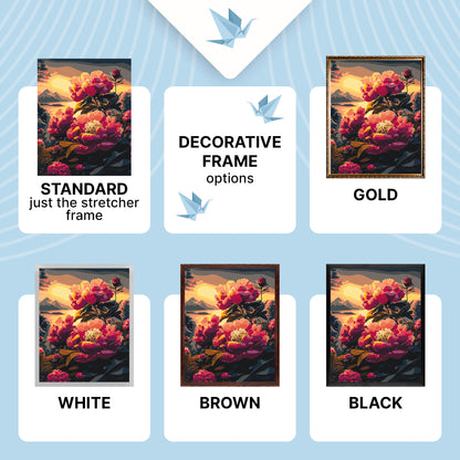 Paint by numbers on a frame 40*50 cm Flowers - Peonies at Sunset LW 2004
