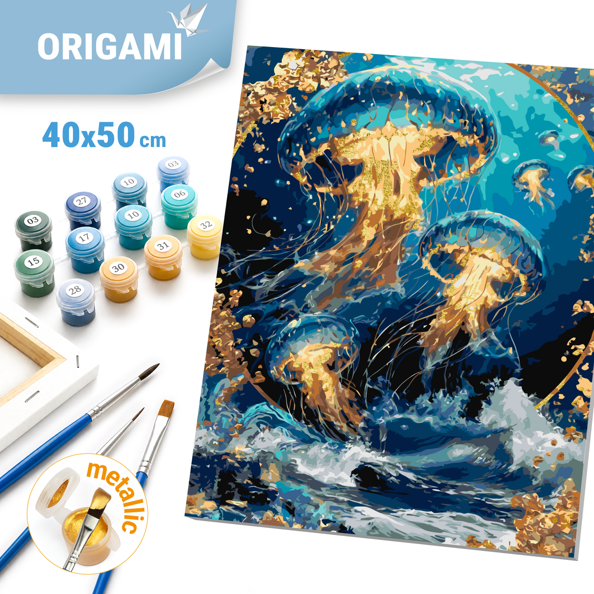 Számfestés kereten 40×50 cm Medúzák fémes színekkel LW 2173-01