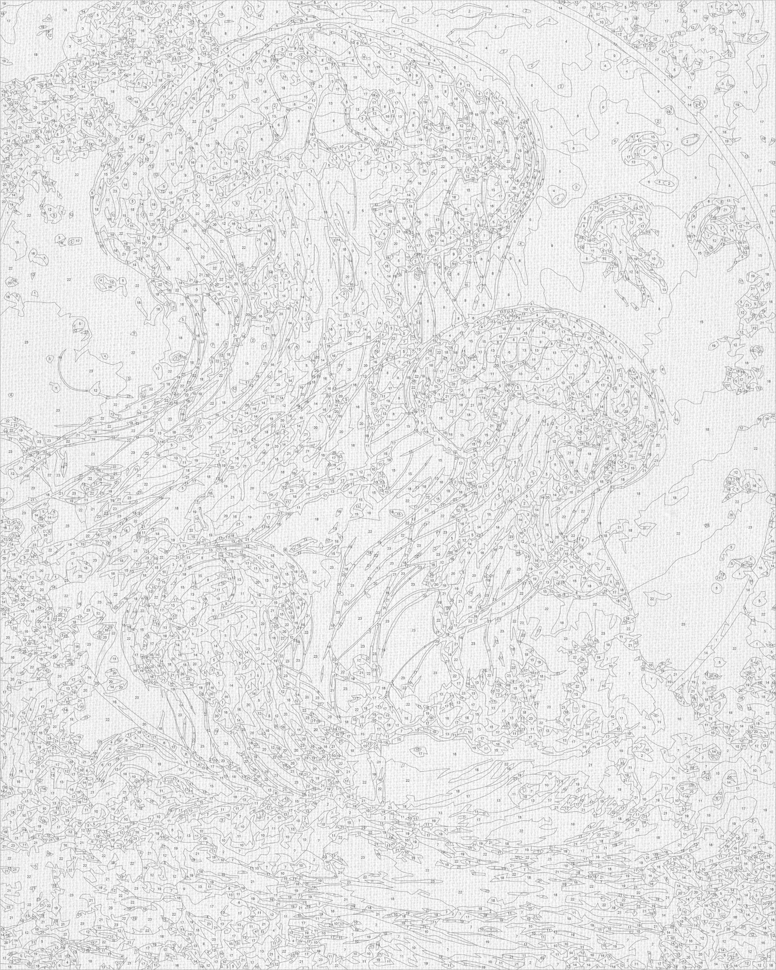 Számfestés kereten 40×50 cm Medúzák fémes színekkel LW 2173-01