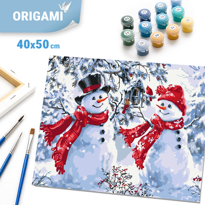 Paint by Numbers on a frame 40*50 cm winter – Merry Snowmen LW 3070