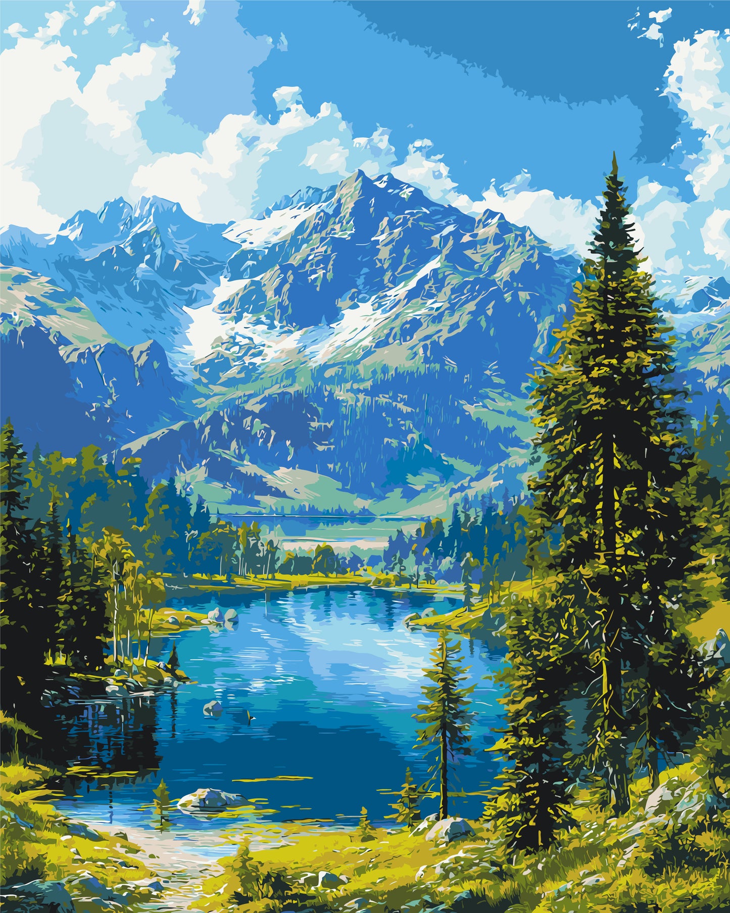 Számfestés kereten 40×50 cm tájkép – Hegyi nyugalom LW 30990