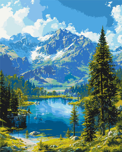 Számfestés kereten 40×50 cm tájkép – Hegyi nyugalom LW 30990