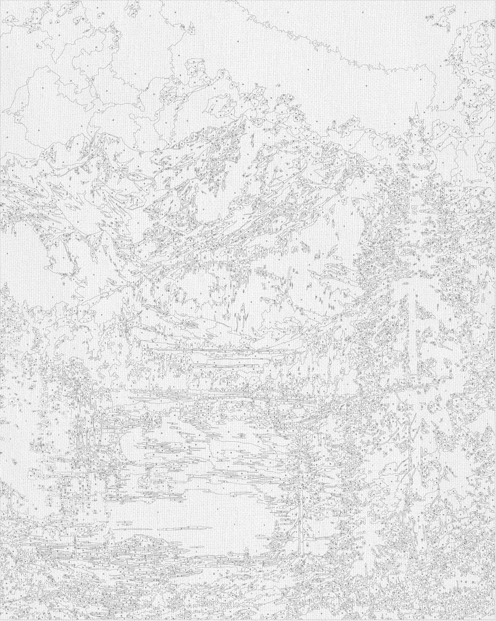 Számfestés kereten 40×50 cm tájkép – Hegyi nyugalom LW 30990