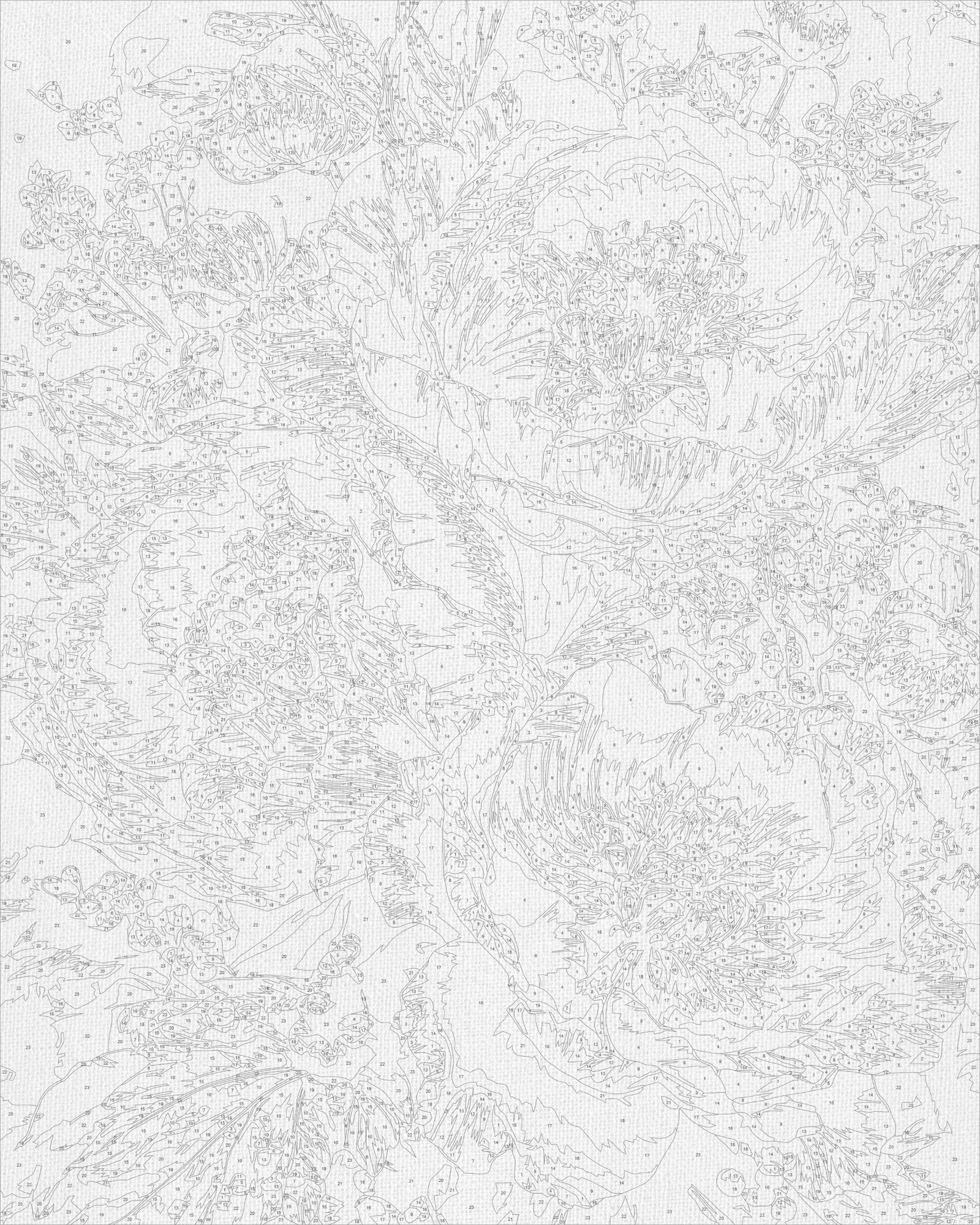 Számfestés kereten 40×50 cm Virágok - Buja bazsarózsák fémes színekkel LW 3154-01