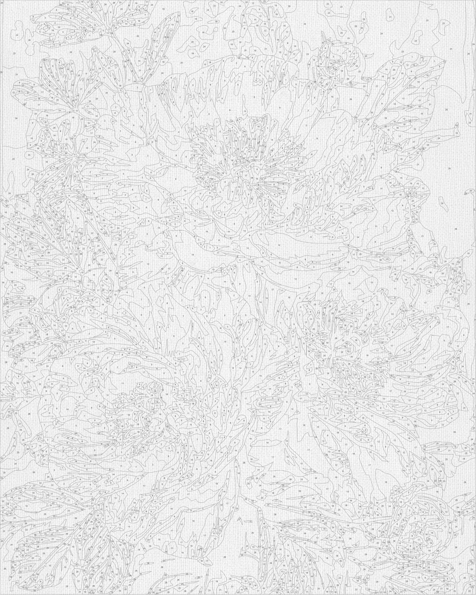 Számfestés kereten 40×50 cm Virágok - Bézs bazsarózsák fémes színekkel LW 3159-01