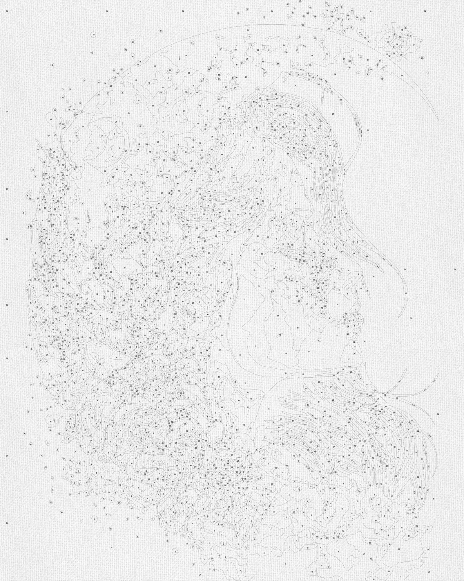 Számfestés kereten 40×50 cm – Holdlány portréja. Absztrakció LW 31640