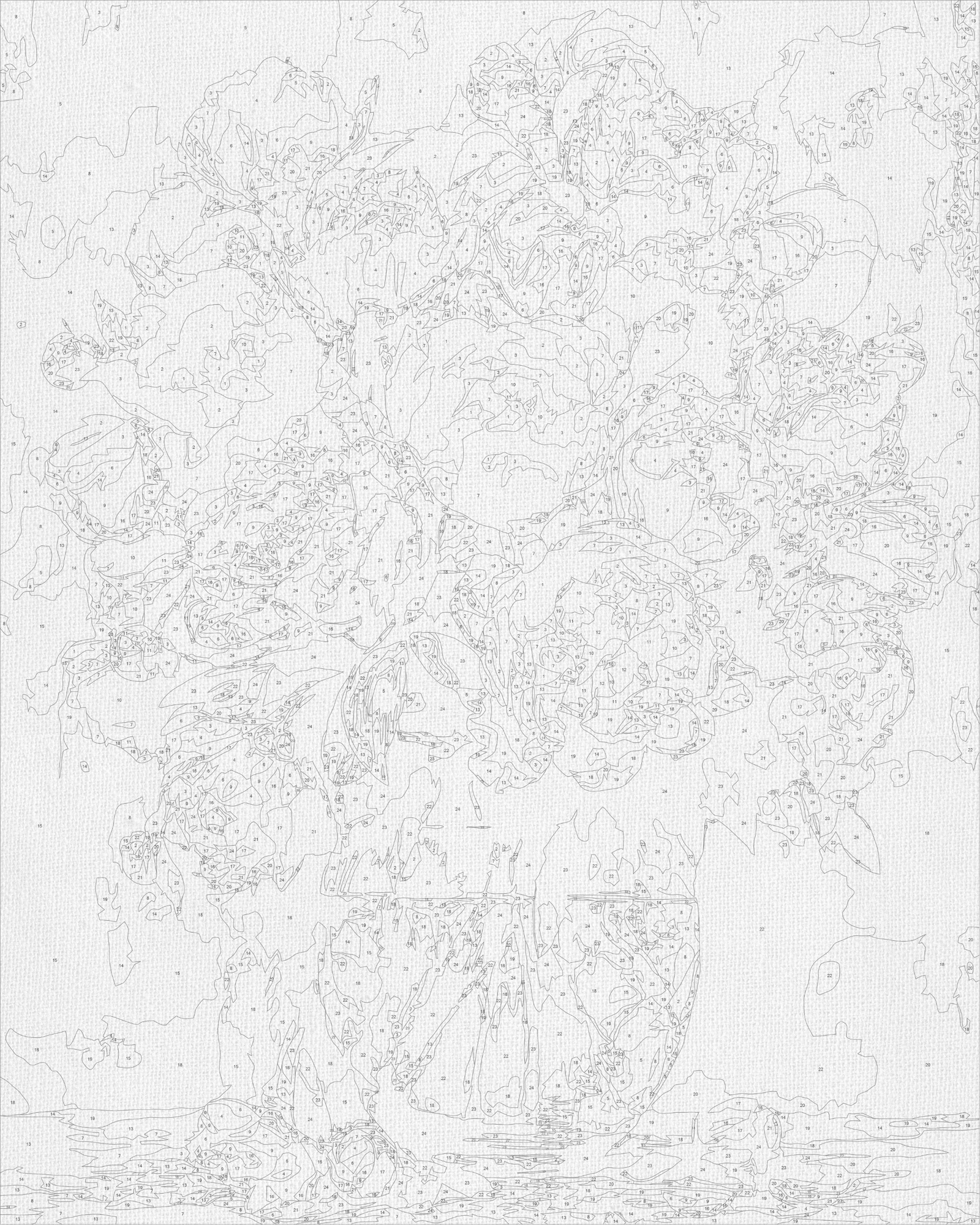Számfestés kereten 40×50 cm Virágok - Bazsarózsák vázában LW 3167-01