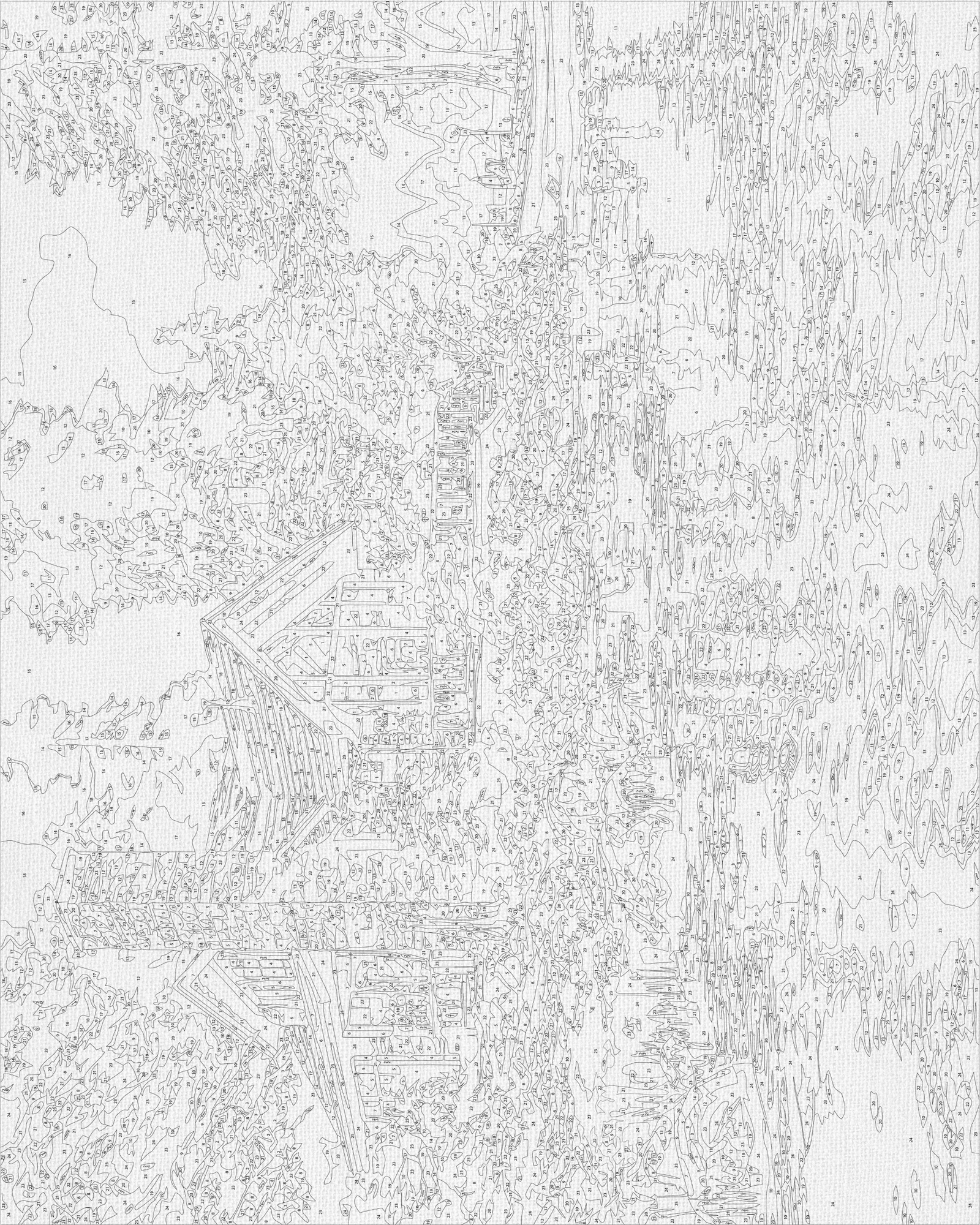 Számfestés kereten 40×50 cm – Tájkép. Ház a folyó mellett LW 31710