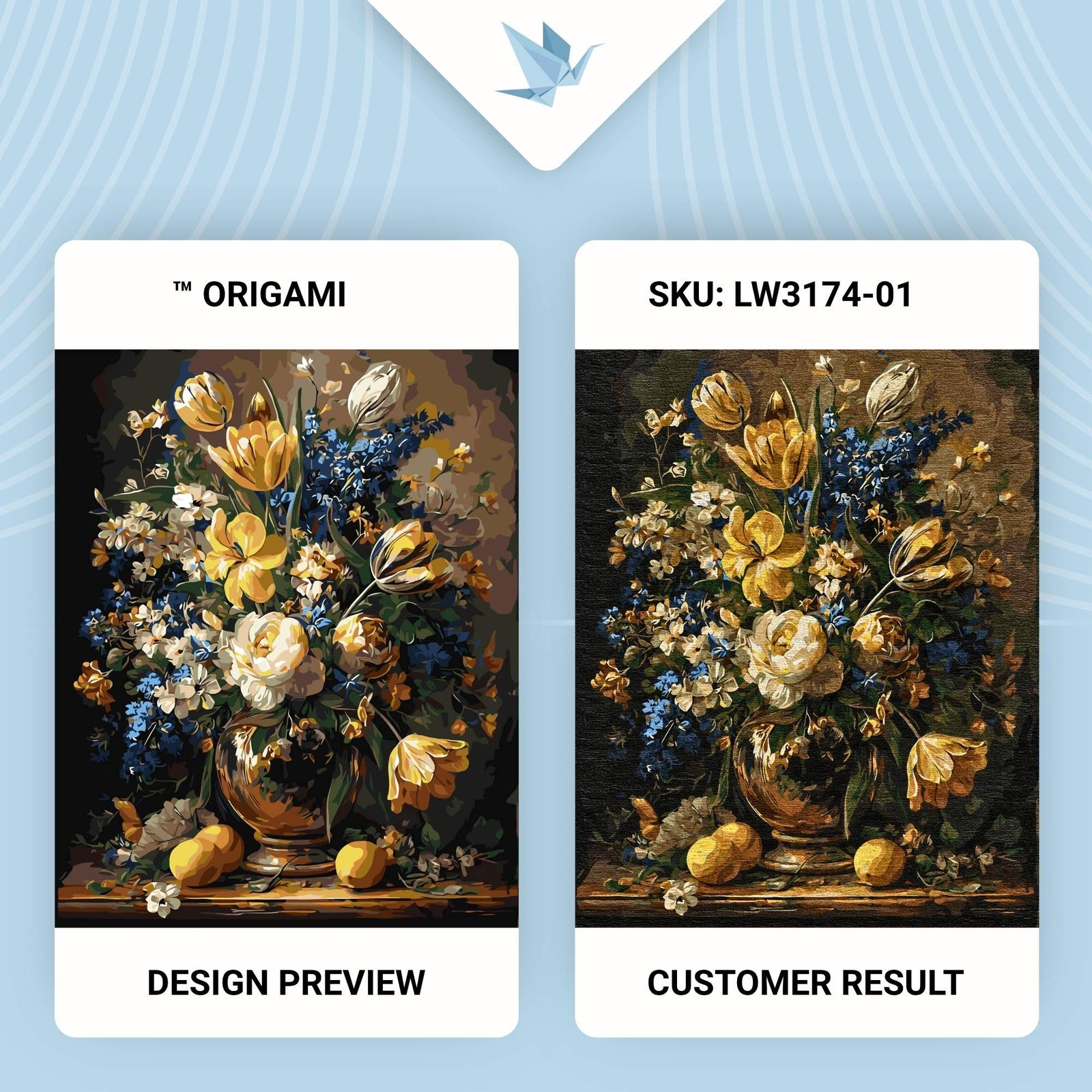 Számfestés kereten 40×50 cm Virágok - Buja csokor vázában LW 3174-01