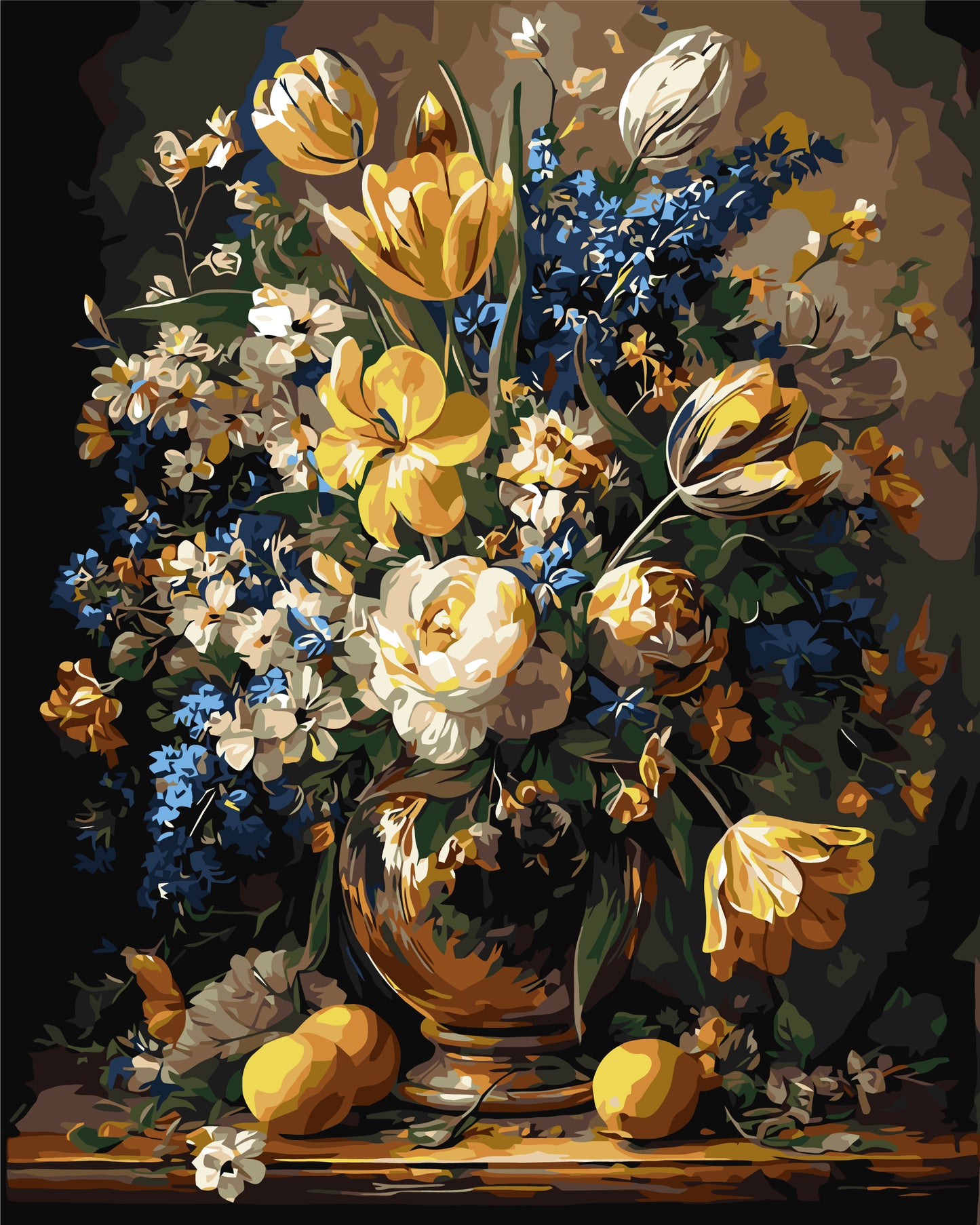 Számfestés kereten 40×50 cm Virágok - Buja csokor vázában LW 3174-01