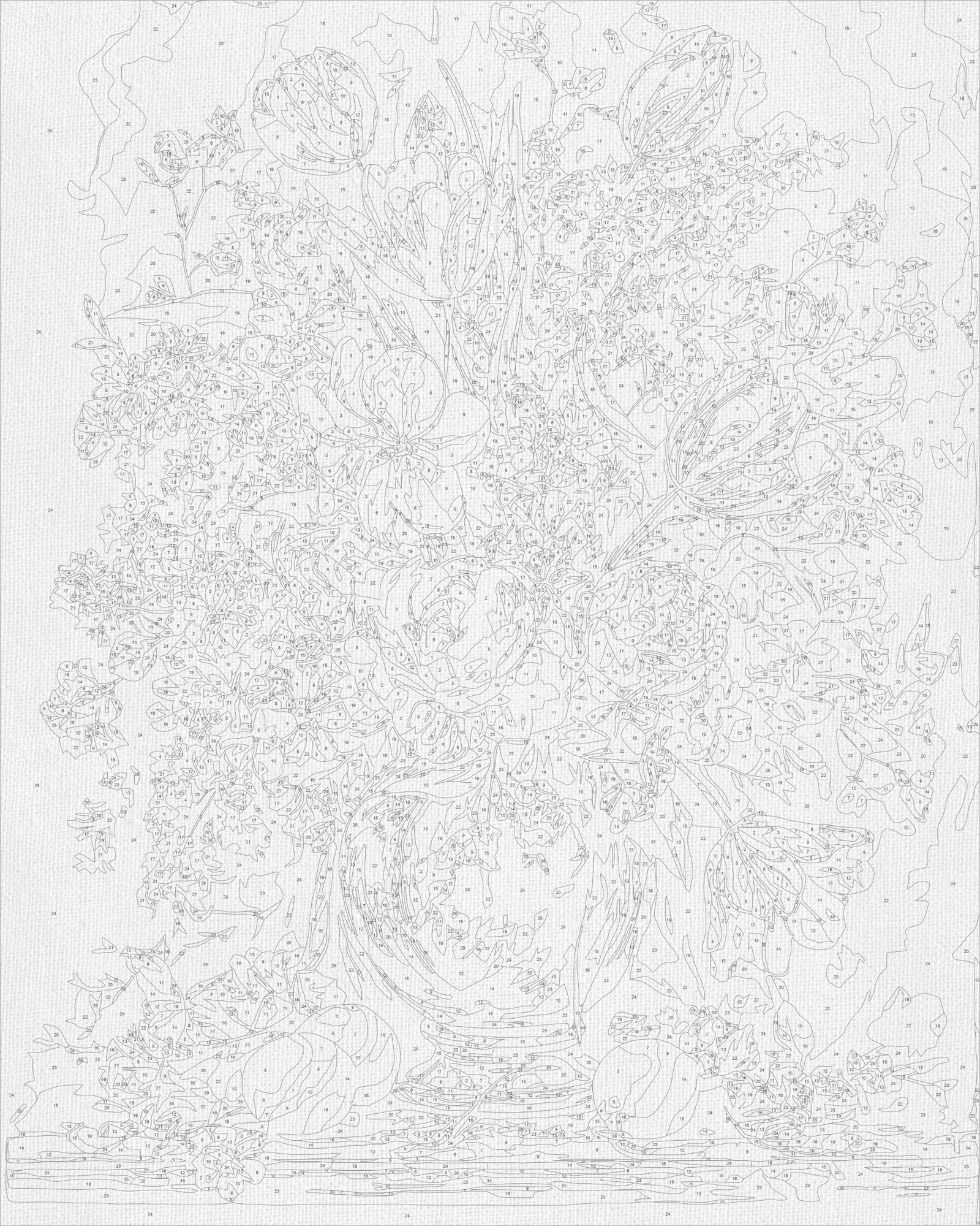 Számfestés kereten 40×50 cm Virágok - Buja csokor vázában LW 3174-01