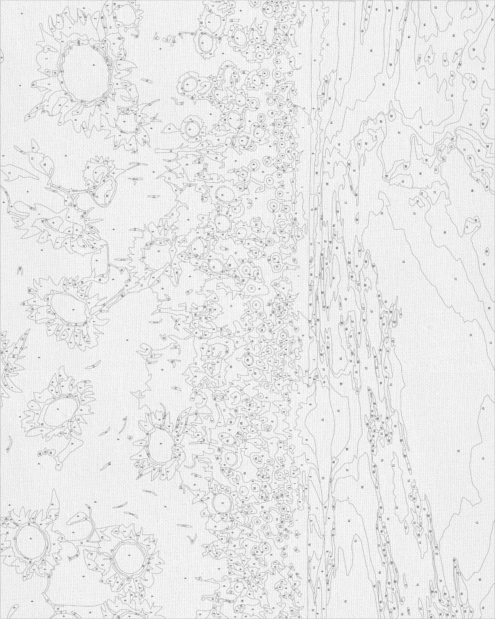 Számfestés kereten 40×50 cm Tájkép/Virágok. Napraforgómező LW 3175