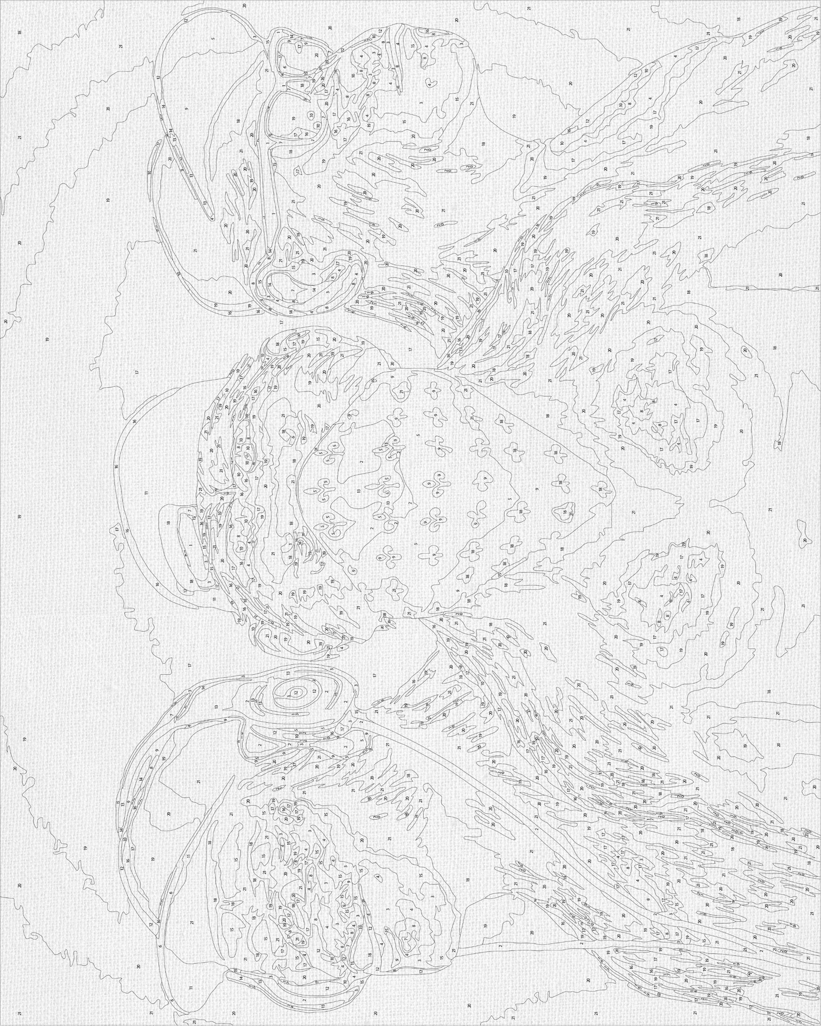 Maľovanie podľa čísel na ráme 40*50 cm - Tri opice - Zvieratá - LW 3198