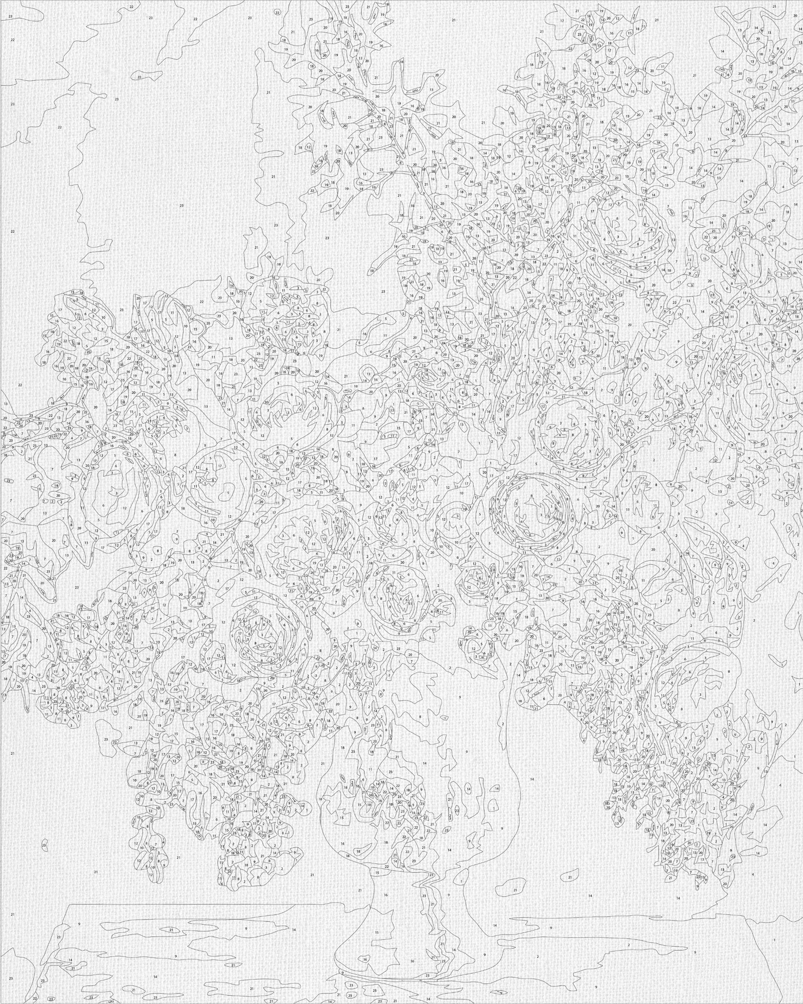 Számfestés kereten 40×50 cm – Bazsarózsacsokor vázában LW 3239