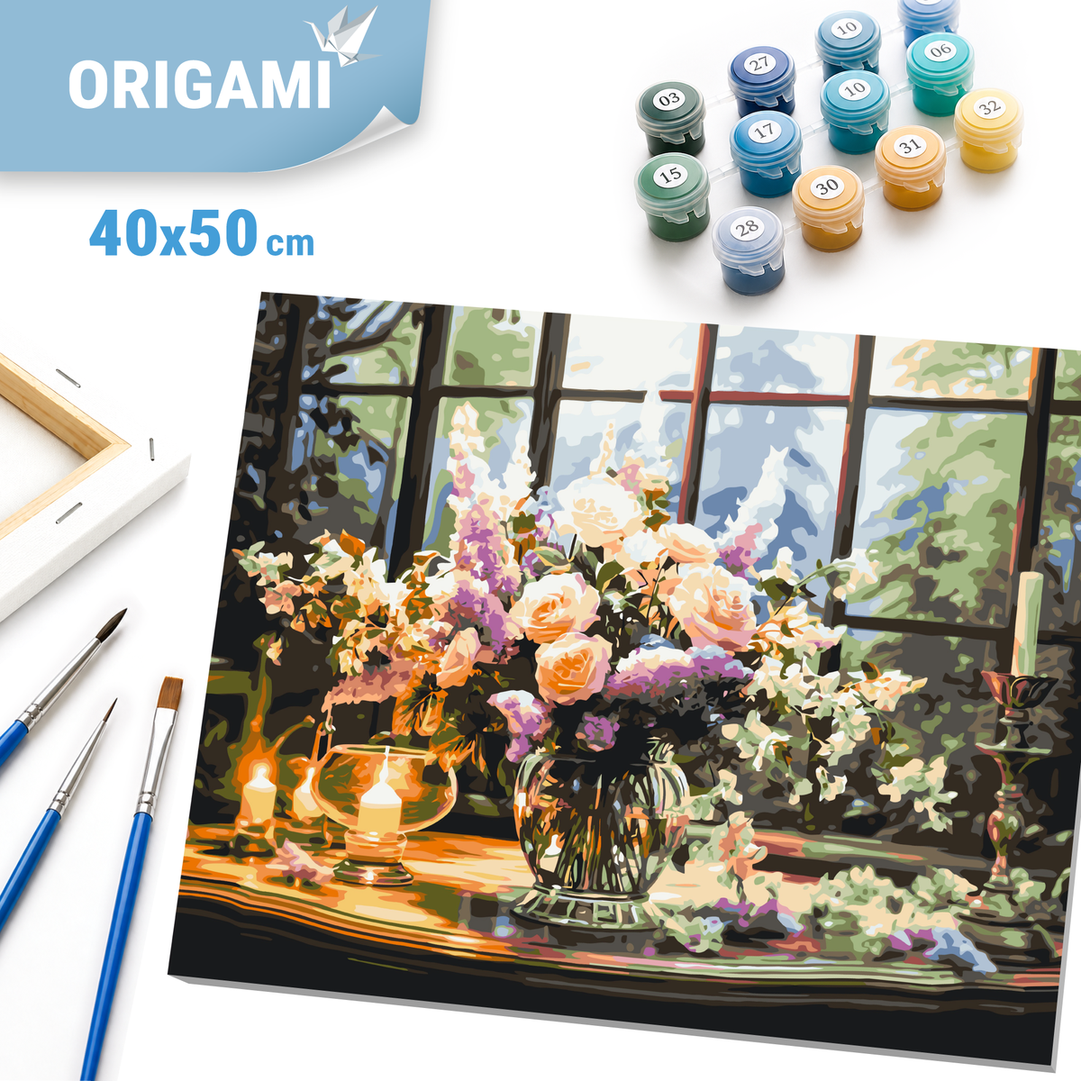 Számfestés kereten 40×50 cm – Mezei virágok az asztalon LW 32450