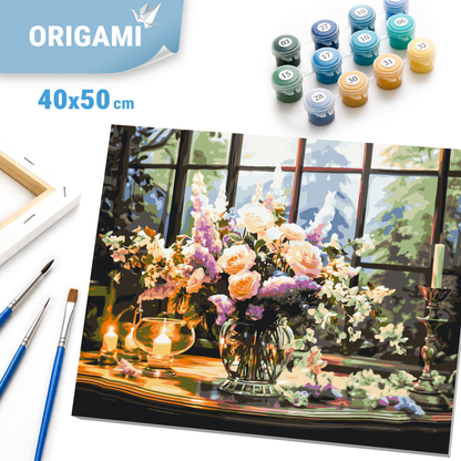 Számfestés kereten 40×50 cm – Mezei virágok az asztalon LW 32450