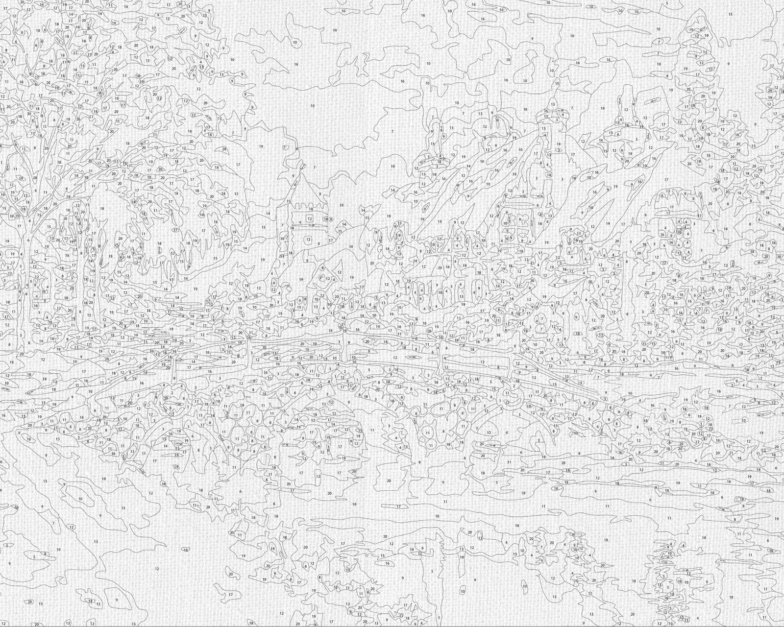 Számfestés kereten 40×50 cm Karácsonyi téli táj LW 3254