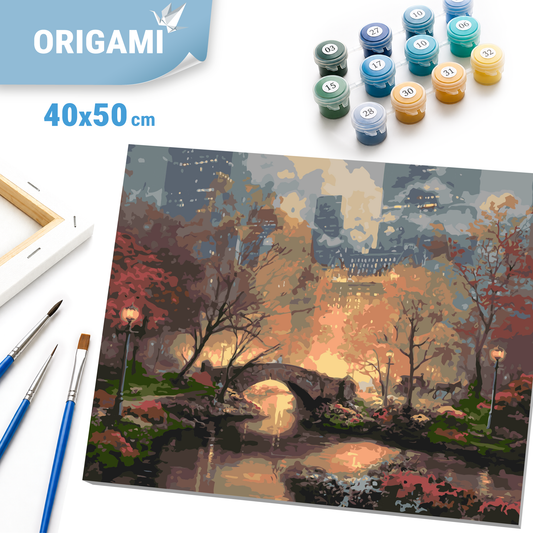 Számfestés kereten 40×50 cm cm – Central Park New Yorkban. Tájkép LW 3256