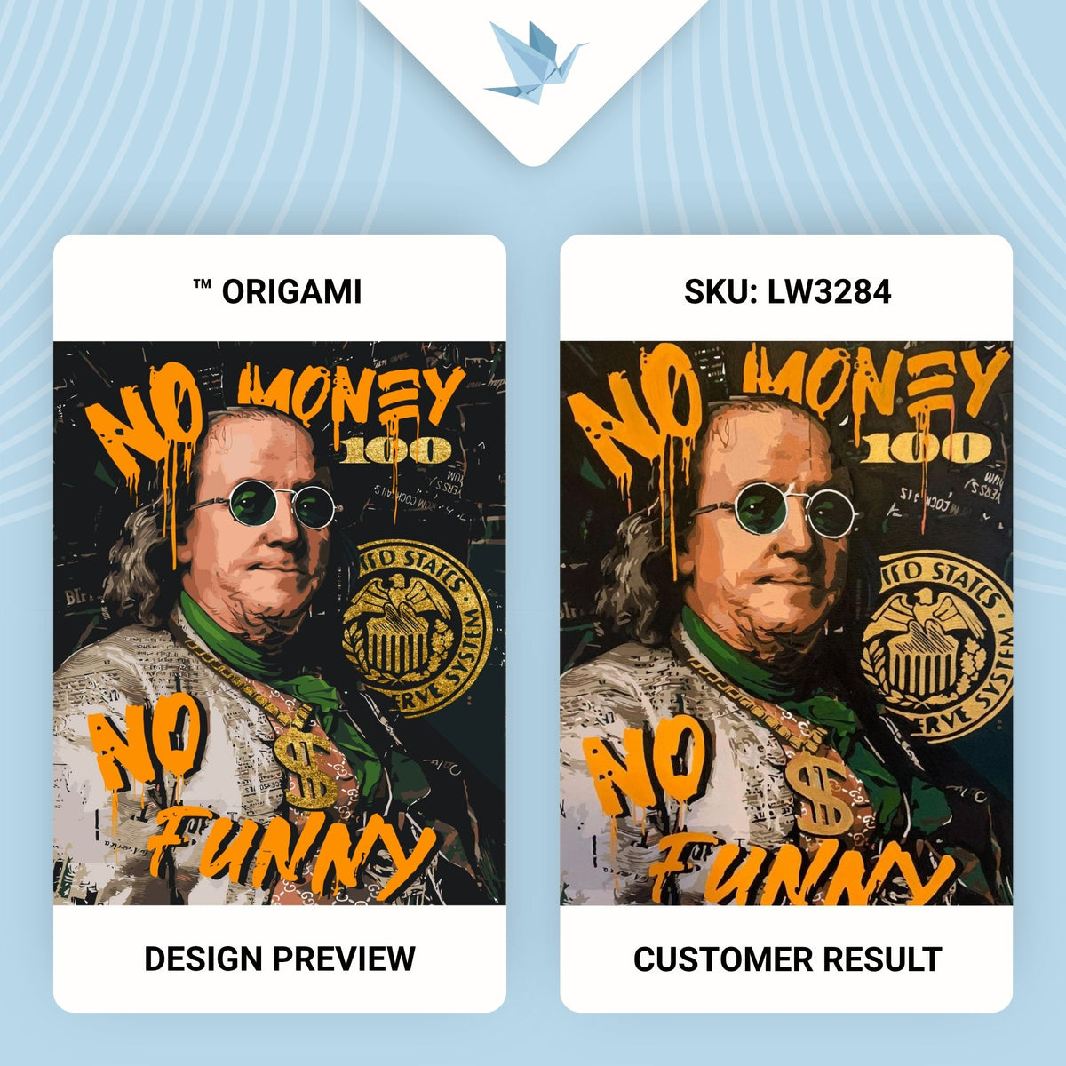 Számfestés kereten 40×50 cm – Franklin. No money no funny fémes festékekkel – Emberek – LW 3284