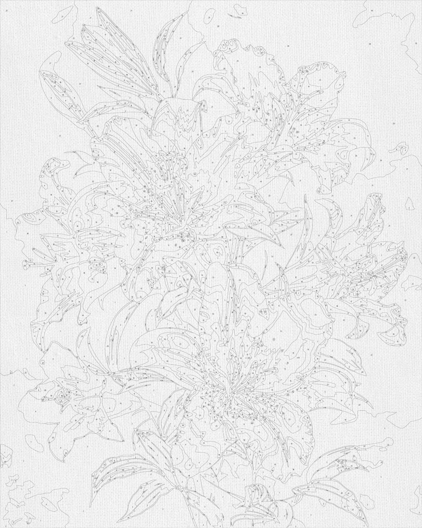 Számfestés kereten 40×50 cm Virágok Ragyogó liliomok fémes színekkel LW 3303