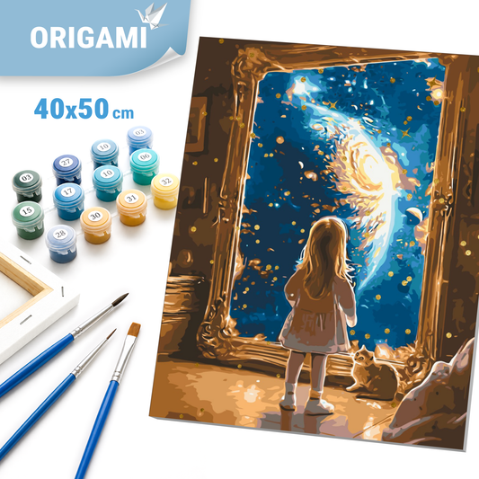 Számfestés kereten 40×50 cm cm – Kapu a világűrbe. Világűr/Emberek/Állatok/Tájkép LW 3306