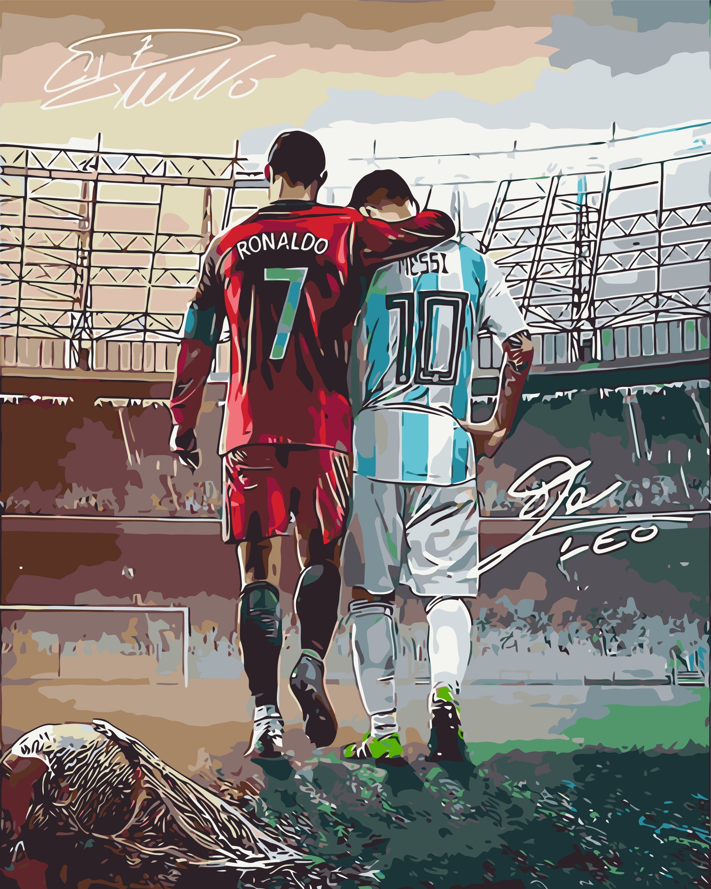 Számfestés kereten 40×50 cm – Foci. Két legenda: Ronaldo és Messi LW 3322