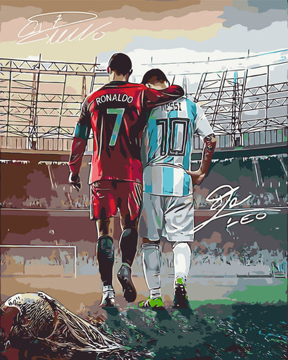 Számfestés kereten 40×50 cm – Foci. Két legenda: Ronaldo és Messi LW 3322