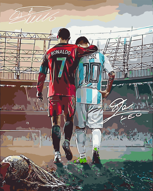 Számfestés kereten 40×50 cm – Foci. Két legenda: Ronaldo és Messi LW 3322