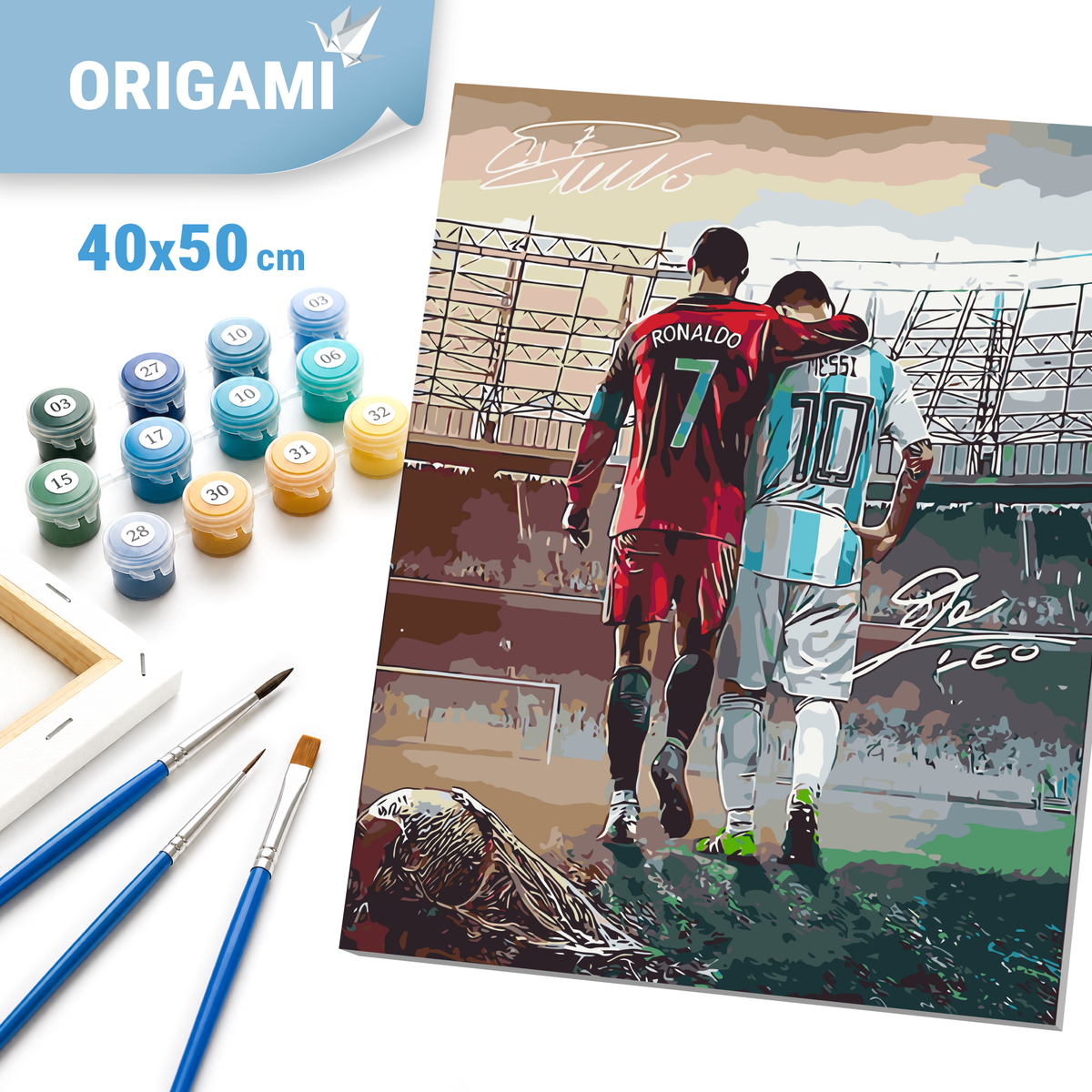 Számfestés kereten 40×50 cm – Foci. Két legenda: Ronaldo és Messi LW 3322