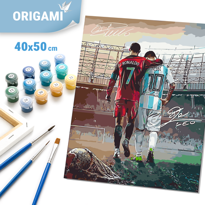 Számfestés kereten 40×50 cm – Foci. Két legenda: Ronaldo és Messi LW 3322