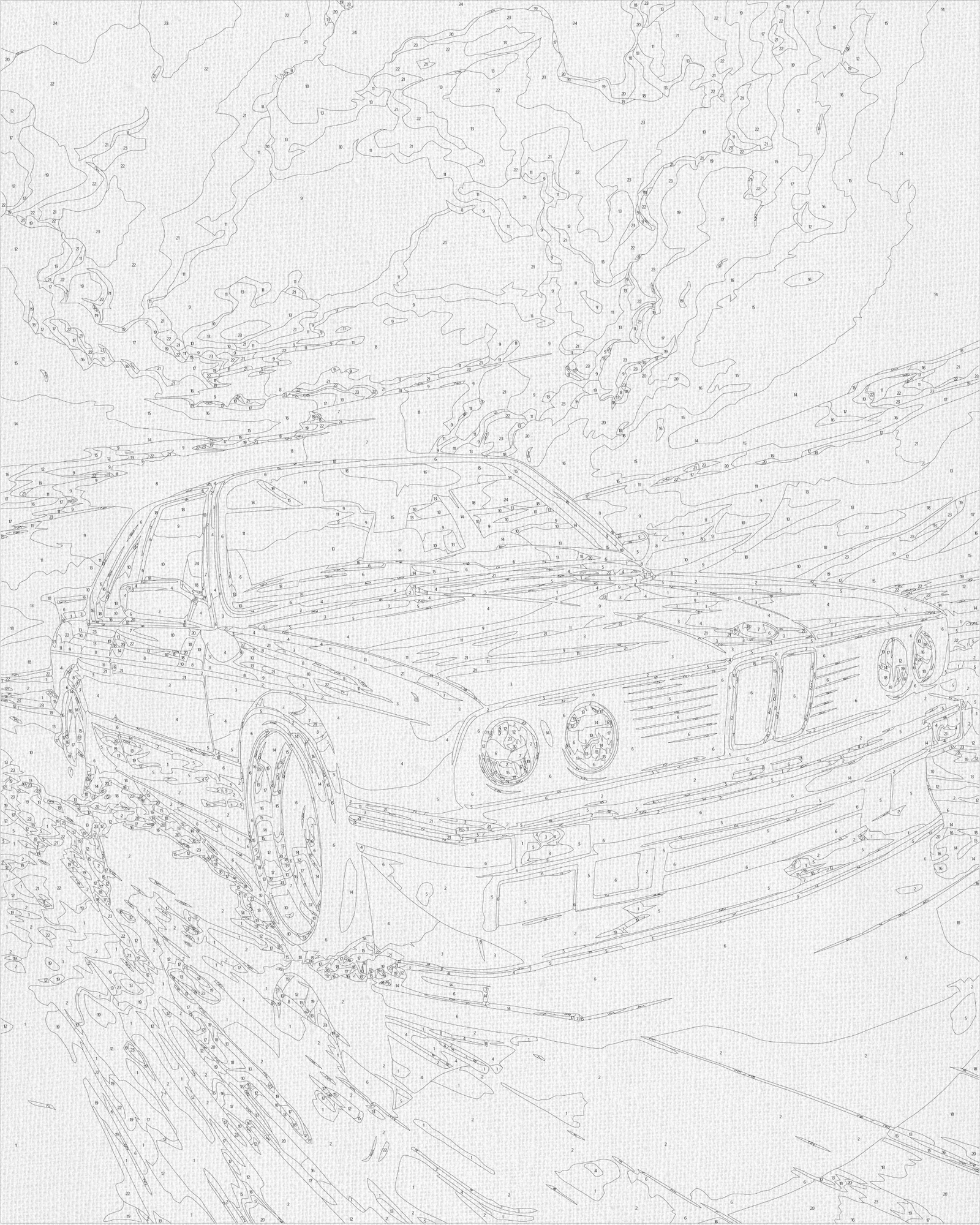 Számfestés kereten 40×50 cm – BMW E34 autó LW 3324