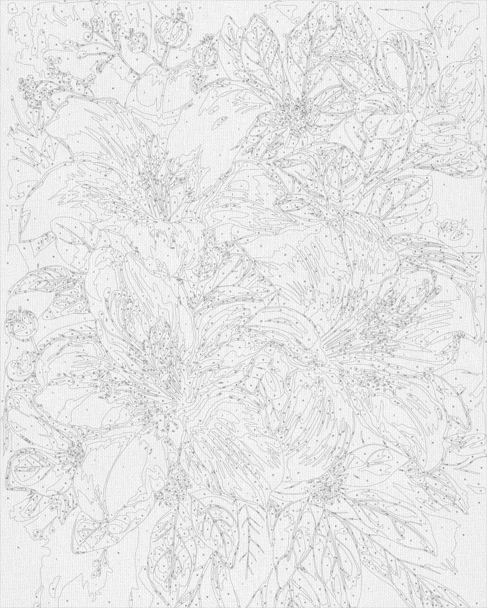 Számfestés kereten 40×50 cm Virágok fémes színekkel LW 3338