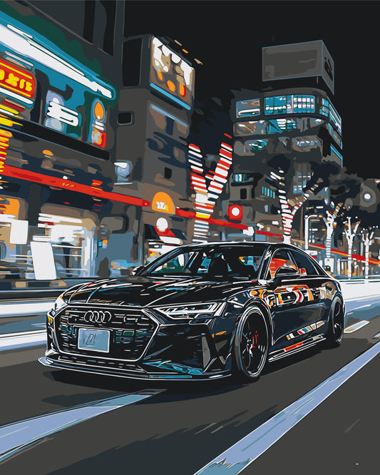 Számfestés kereten 40×50 cm Autók. Fekete Audi LW 3402