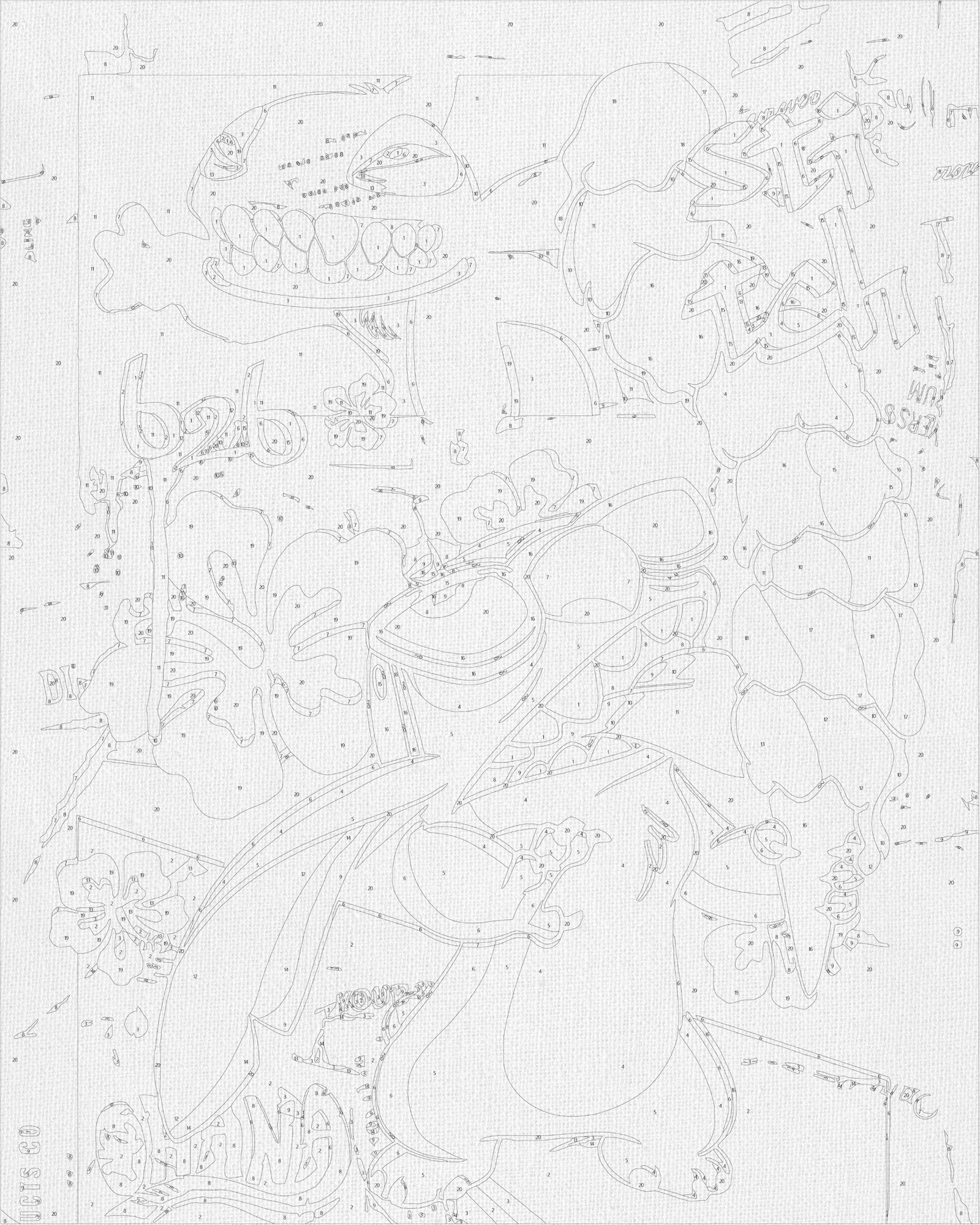 Számfestés kereten 40×50 cm Filmhősök. Stitch fémes színekkel LW 3423