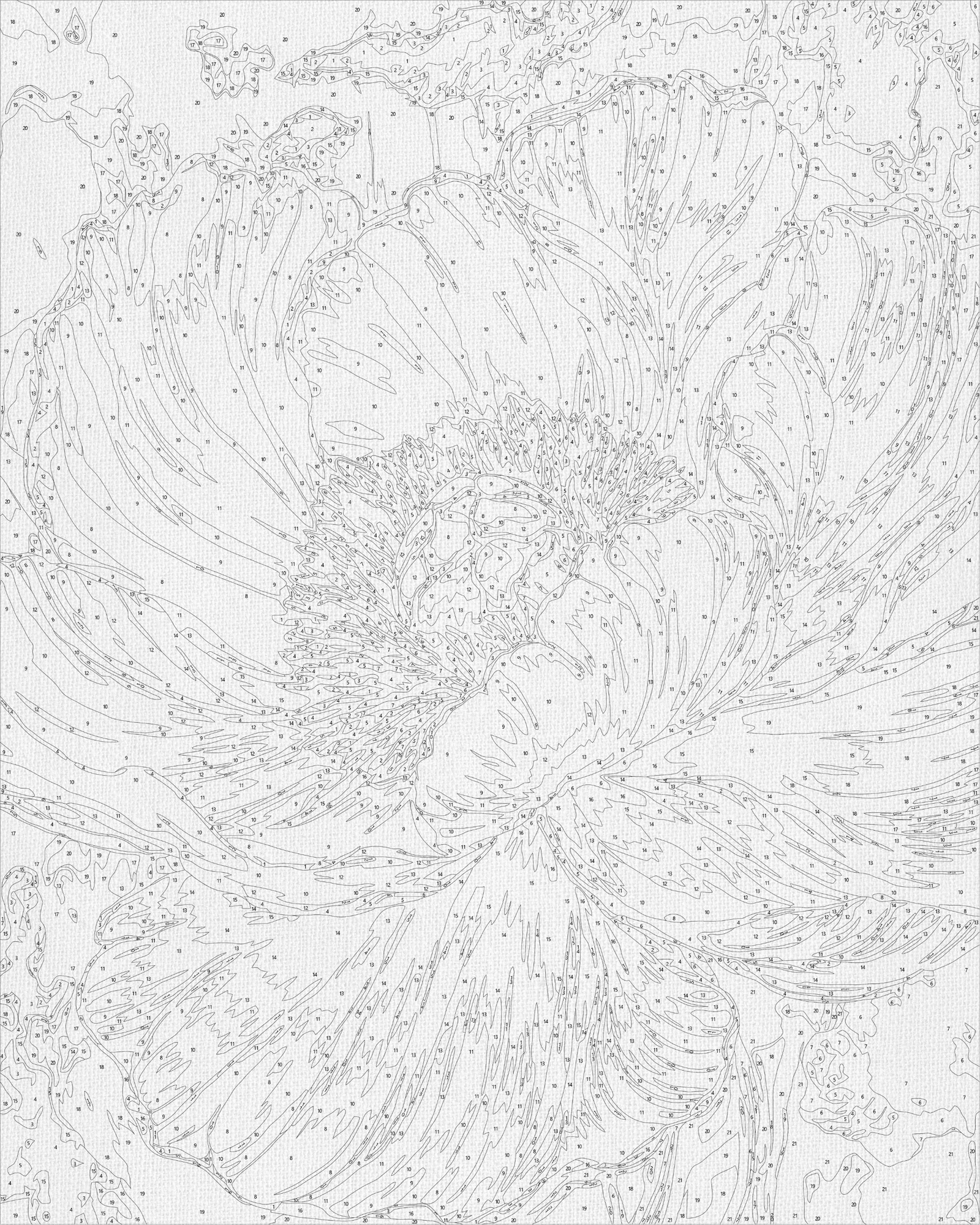 Számfestés kereten 40×50 cm Virágok. Fehér bazsarózsa fémes színekkel LW 3429