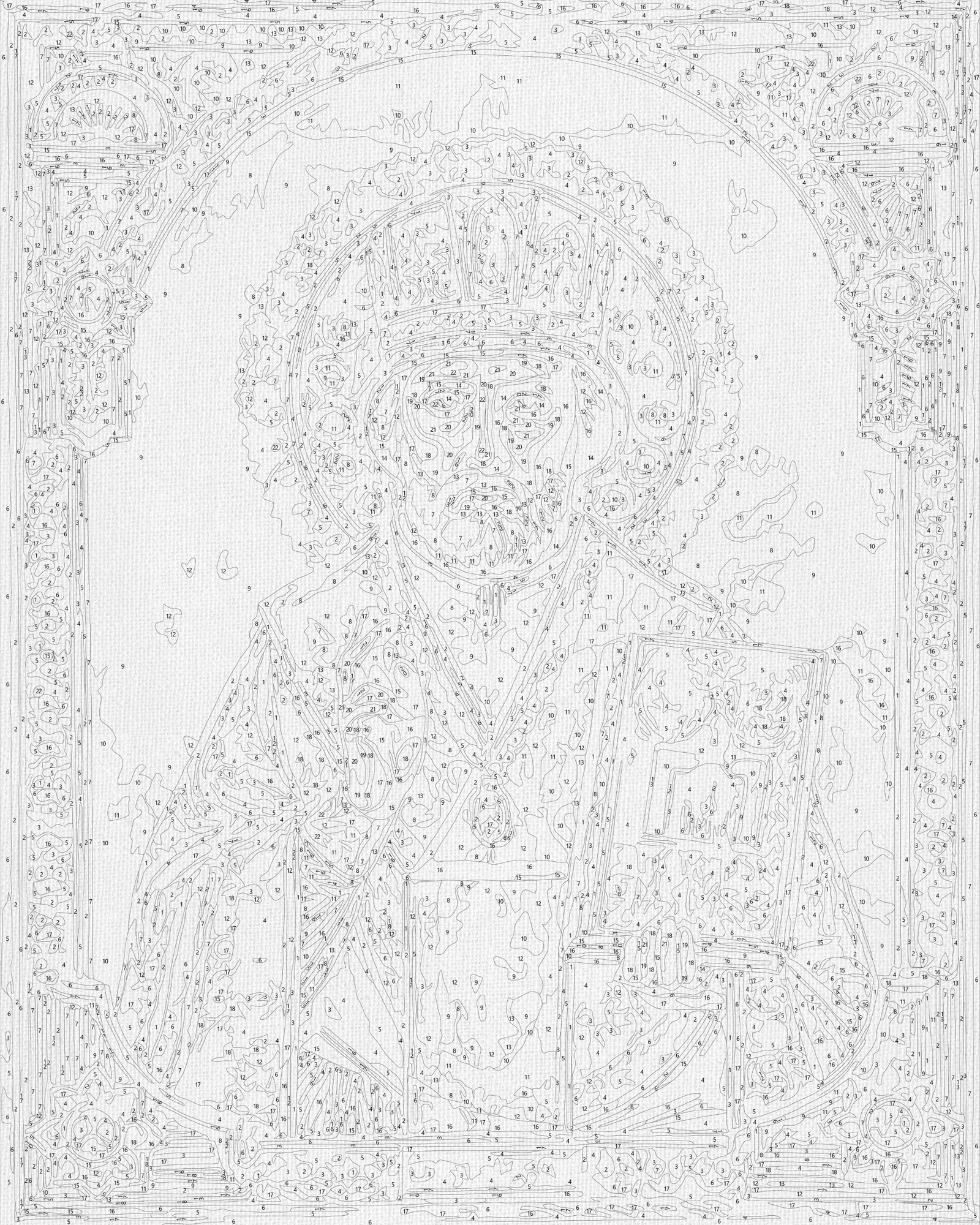 Számfestés kereten 40×50 cm Vallás. Szent Miklós fémes színekkel LW 3432