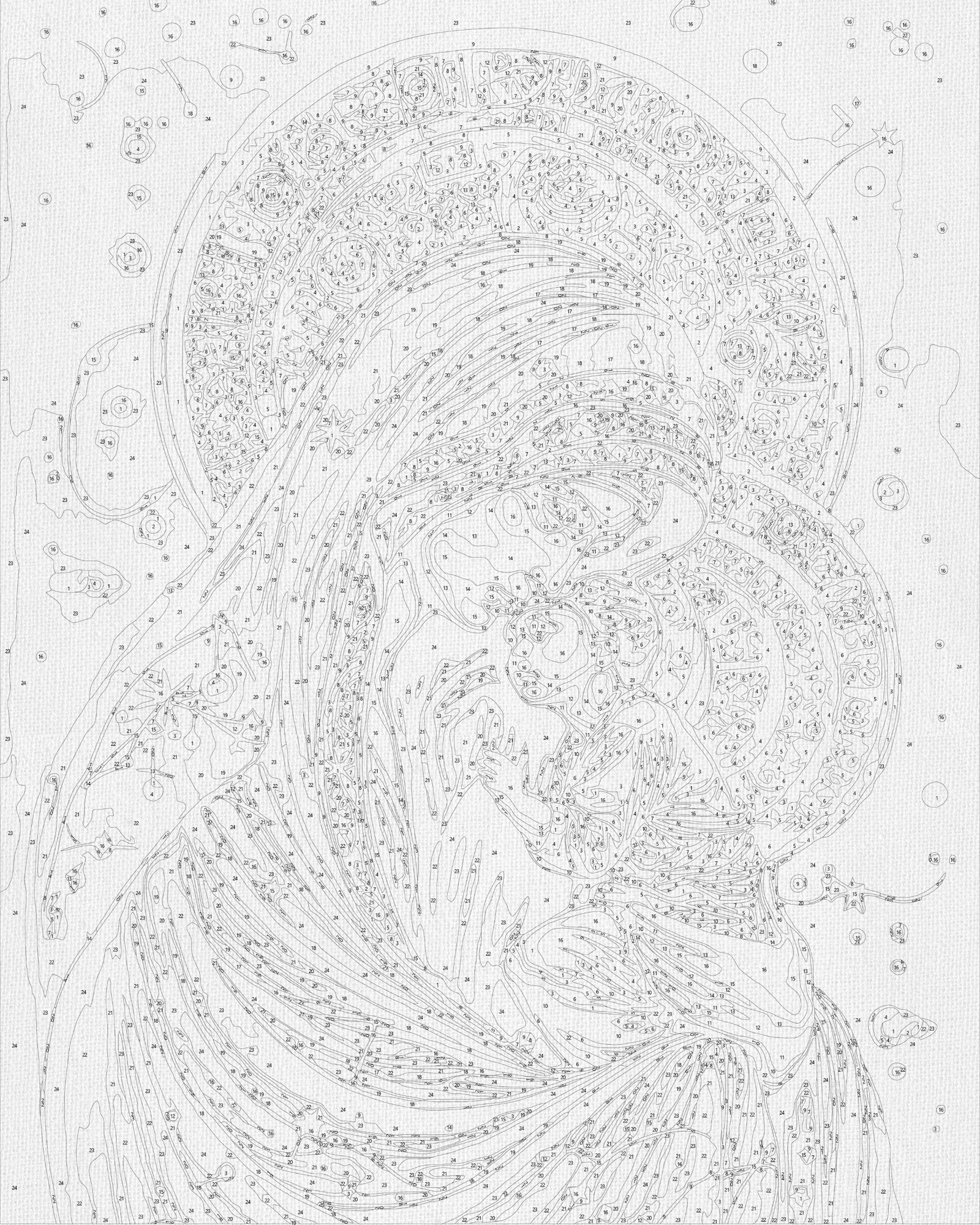 Számfestés kereten 40×50 cm - Szent Istenszülő ikonja fémes színekkel LW 3433