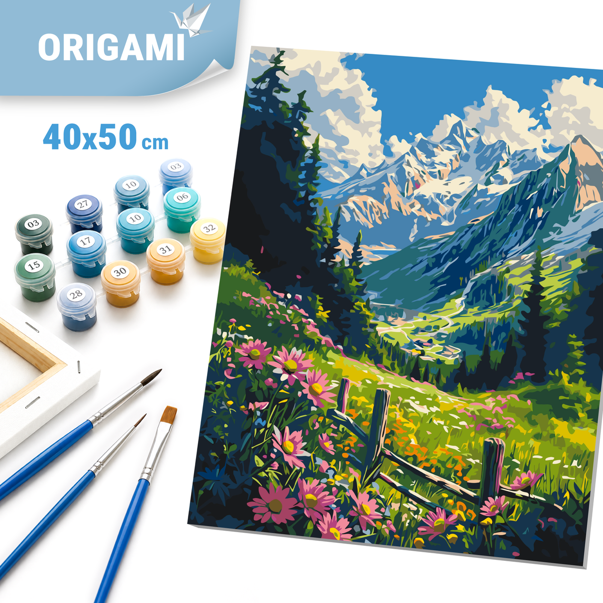 Paint by Numbers on a frame 40*50 cm landscape – Mountain meadow LW 3435