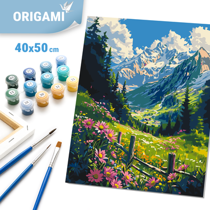 Paint by Numbers on a frame 40*50 cm landscape – Mountain meadow LW 3435