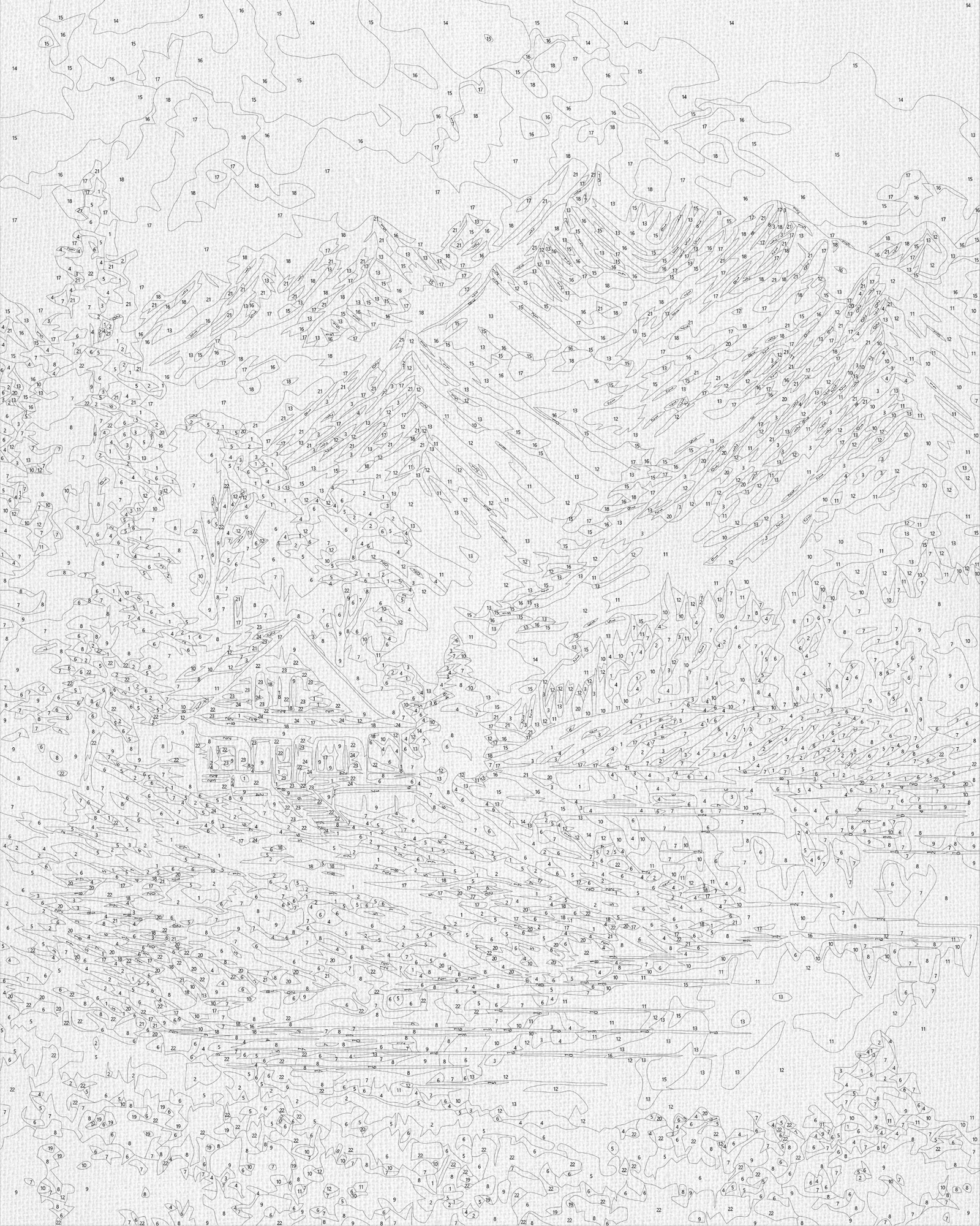 Számfestés kereten 40×50 cm tájkép – Hegyvidék LW 3437