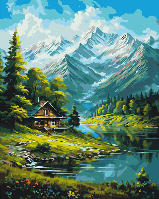 Számfestés kereten 40×50 cm tájkép – Hegyvidék LW 3437