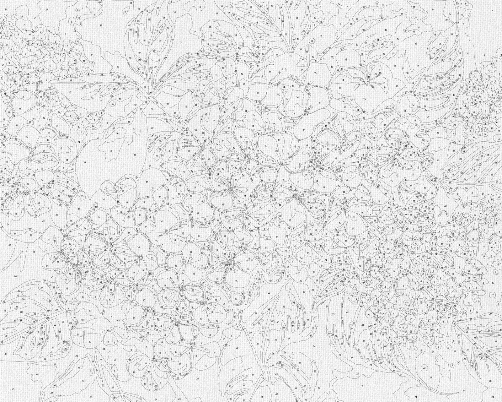 Számfestés kereten 40×50 cm – Virágok. Kék hortenzia LW 3489