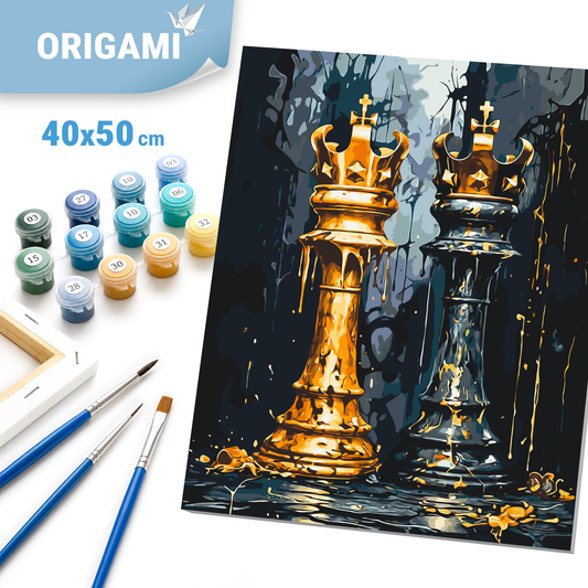 Számfestés kereten 40×50 cm – Sakk: királyi párbaj LW 3491