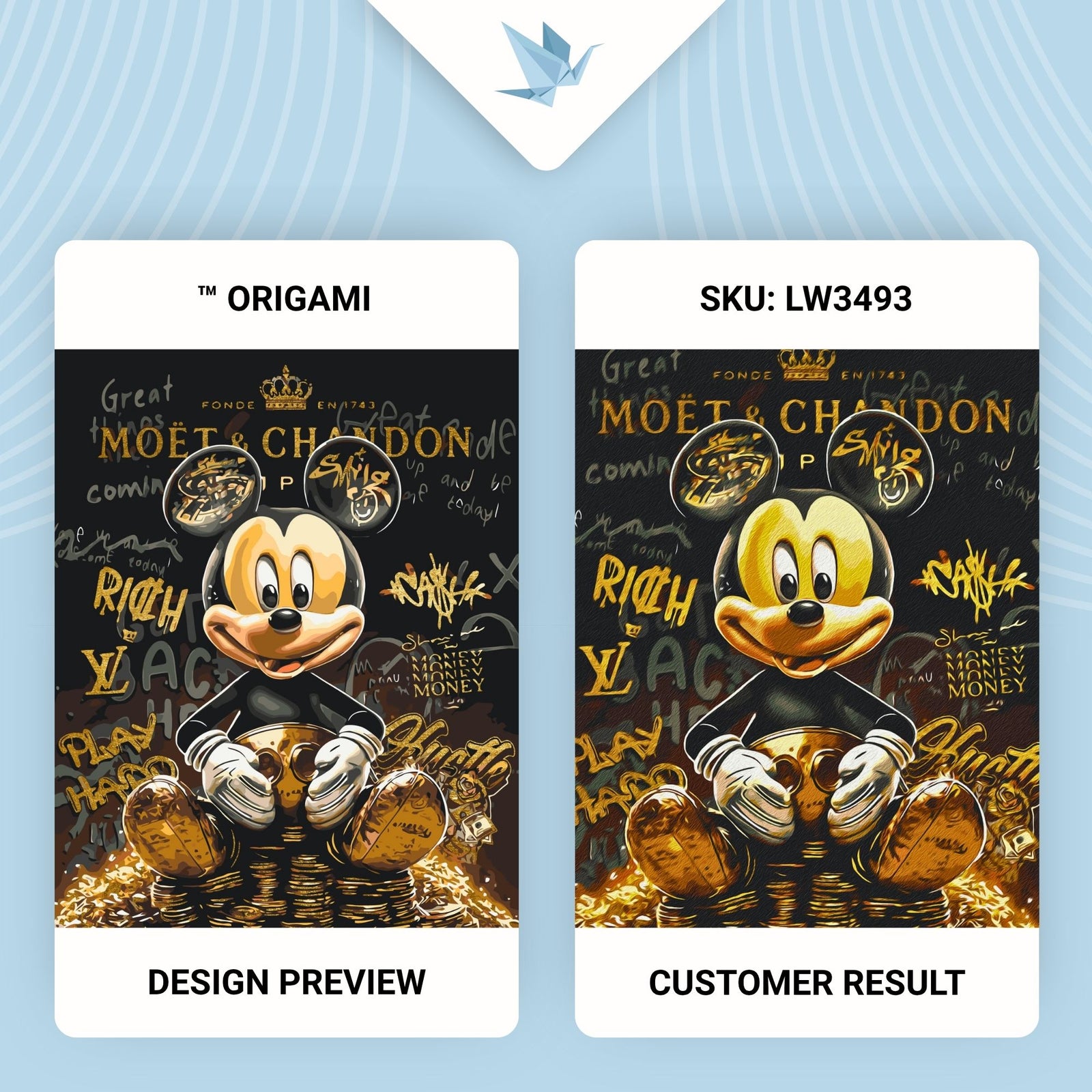 Számfestés kereten 40×50 cm Mickey egér fémes színekkel LW 3493